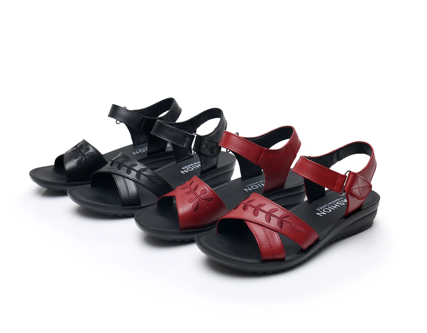 black walking sandals womens summer flat shoes mom simple cross strappy sandals casual female shoes woman sling back sandal new
