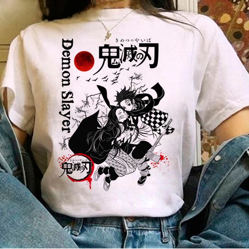 

Kawaii футболки большого размера для женщин аниме рассекающий демонов Kimetsu No Yaiba футболка рассекающий демонов Tanjirou Kamado Графические футболки дл...