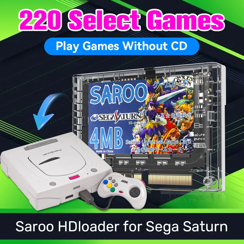SAROO SS HDLoader для Sega Saturn 64G с 220+ играми без CD HDloader Plug &amp Play поддержка TF-карты памяти