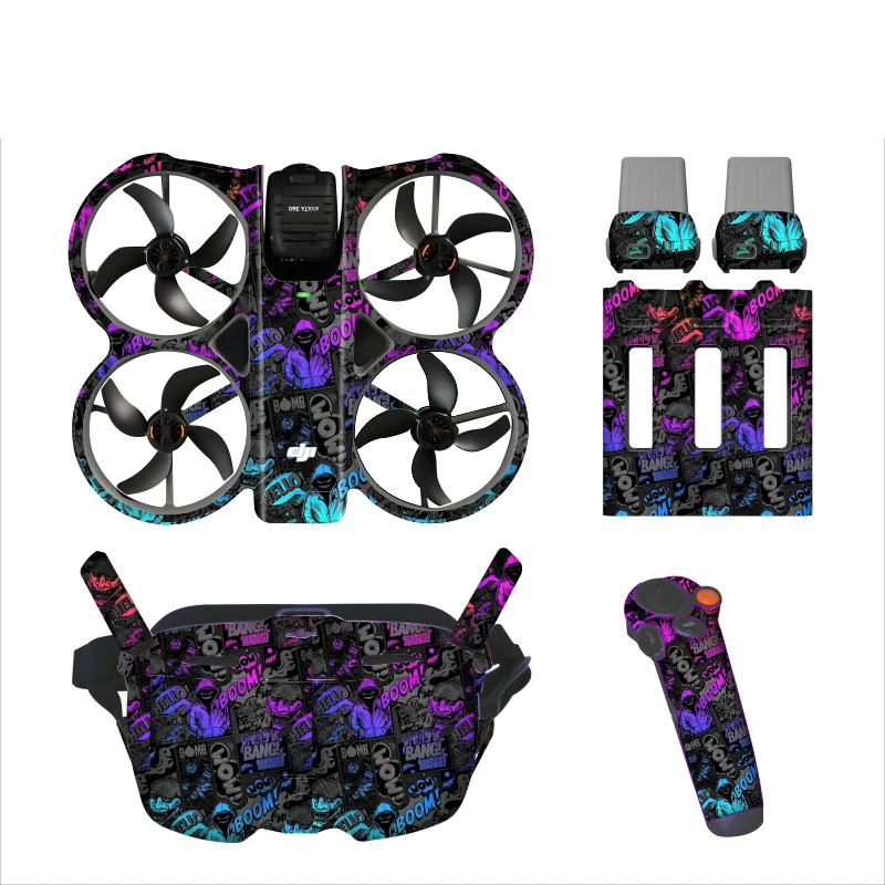 Фото Декоративные наклейки и защитная пленка для DJI AVATA 360, очков N3/RC Motion 3, зарядного устройства для батарей, аксессуары №3