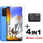Прозрачное клеевое стекло для POCO M4 Pro 4G, Защита экрана для POCO M4 Pro, закаленное стекло для Xiaomi POCO M4 X4 Pro, пленка для объектива