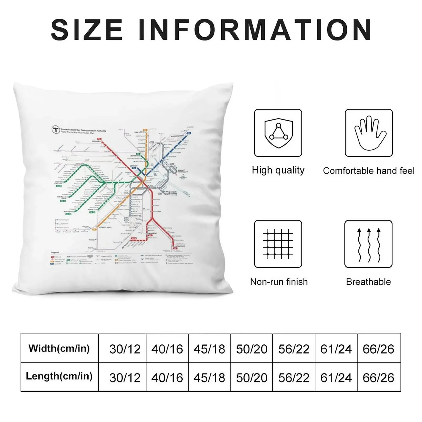 Boston MBTA Map Подушка Наволочки для кровати Декоративная подушка Рождественские