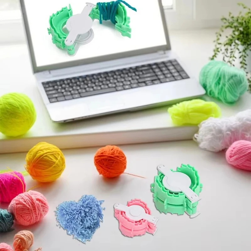 Pom Maker Пуфы Инструмент для плетения шариков в форме сердца Пряжа вязания крючком 2