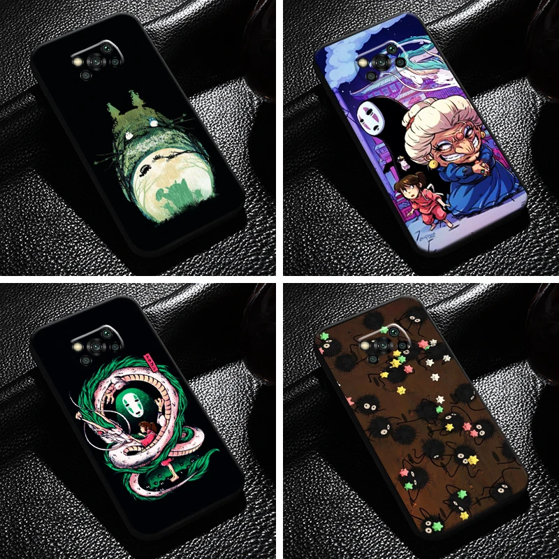 

Totoro No Face Man Spirited Away For Xiaomi Poco X3 Pro NFC X3 GT Phone Case Carcasa Soft Funda Black Coque Liquid Silicon