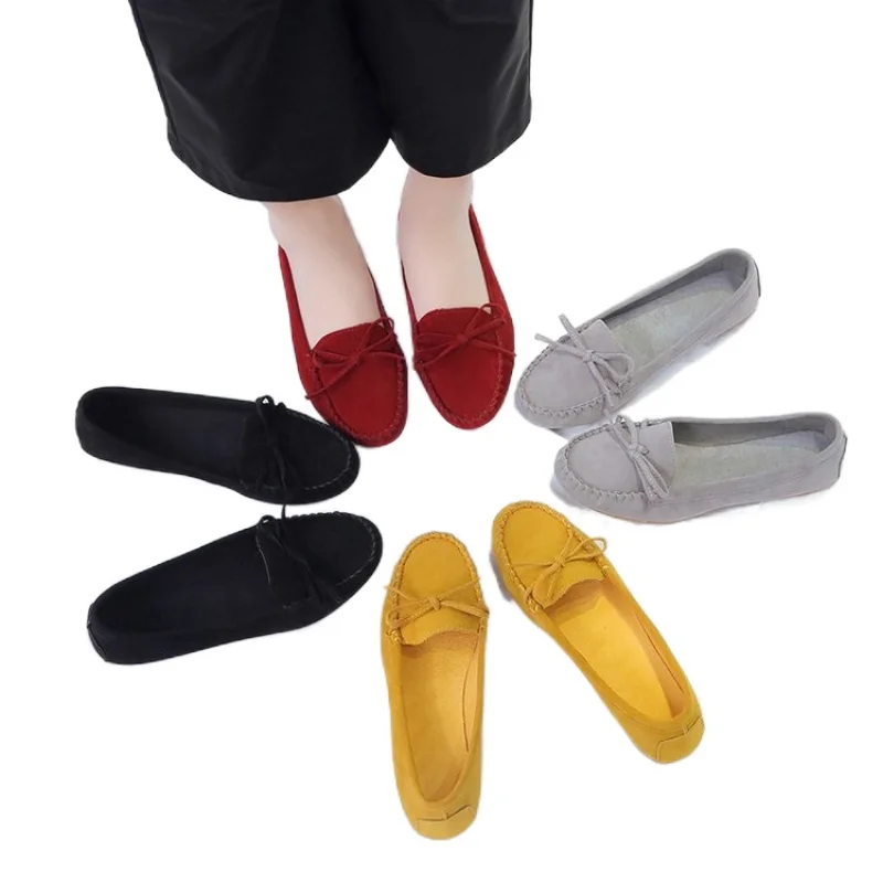 Spring and Summer Women's Flat Shoes Simple and Fashionable Suede  Loafers Lightweight Soft Sole Comfortable Women's Flat Shoes
