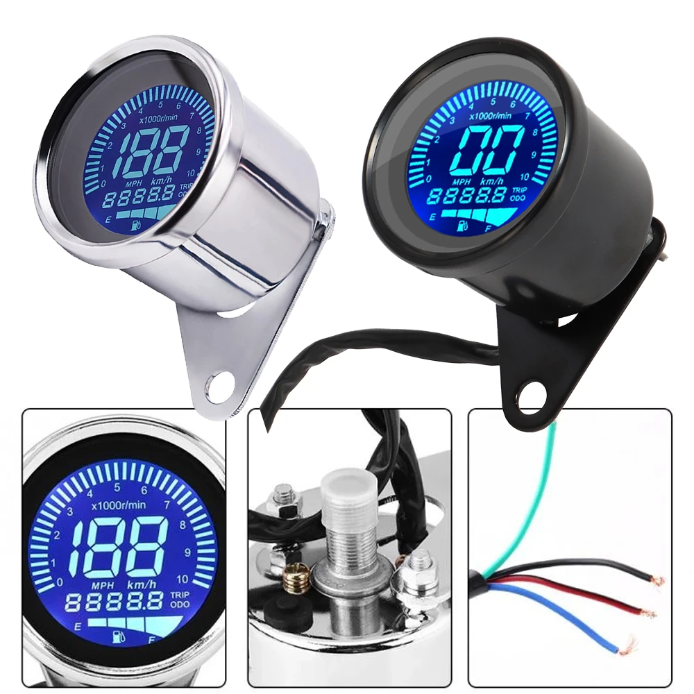 

2018 Motorcycle Speedometer LCD Digital Odometer Speedometer Tachometer indicator Motorcycle Scooter Golf Carts ATV Universal