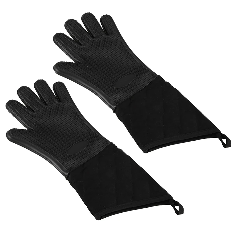 

HOT SALE 2Pc Food Grade Heat Resistant Silicone Kitchen Barbecue Oven Glove Cooking Bbq Grill Glove Oven Mitt Baking Glove