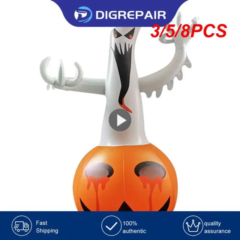 

3/5/8PCS Easy To Store Luminous Pumpkin Lamp Convenient Remote Control Inflatable Light Ball Adjustable Thickening Led Lighting
