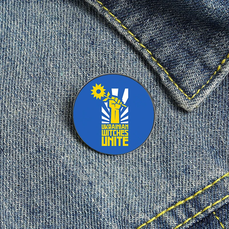 

Ukraine Sunflower Printed Pin Custom Funny Brooches Shirt Lapel Bag Cute Badge Cartoon Cute Jewelry Gift for Lover Girl Friends