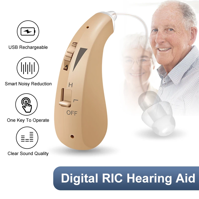

Digital Hearing Aids Rechargeable BTE Hearing Aid Adjustable Tone Sound Amplifier for Deaf Elderly Ear Aids aparelho auditivo