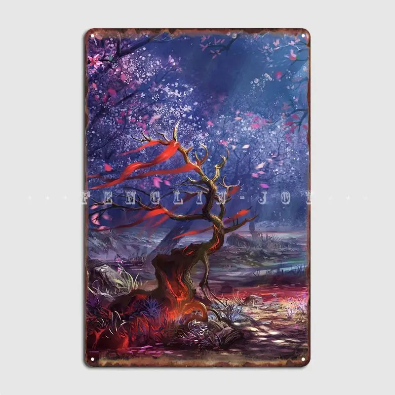 

Anime Cherry Blossom Metal Sign Cinema Kitchen Pub Garage Wall Plaque Custom Tin Sign Poster