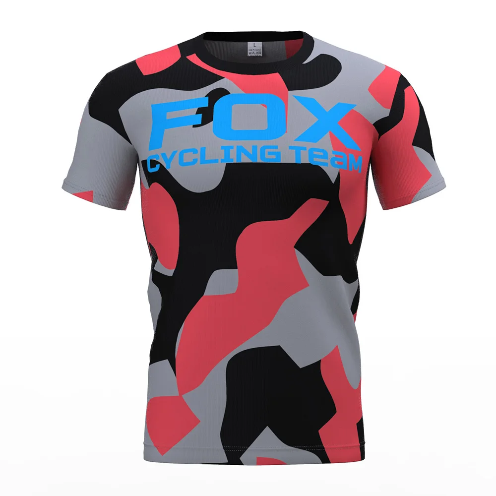

Men's Downhill Jerseys Fox Cycling Team Mountain Bike MTB Shirts Offroad DH Motorcycle Jersey Motocross Sportwear Racing Bike