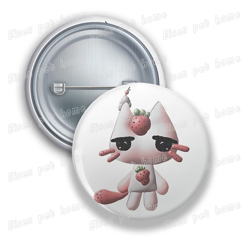 Фото Значки с милым котом из мультфильма для сумки, аксессуары для одежды, каваи, животное Inoue Toro, милая брошь с изображением кота, пуговицы, булавки, подарки для любителей №4