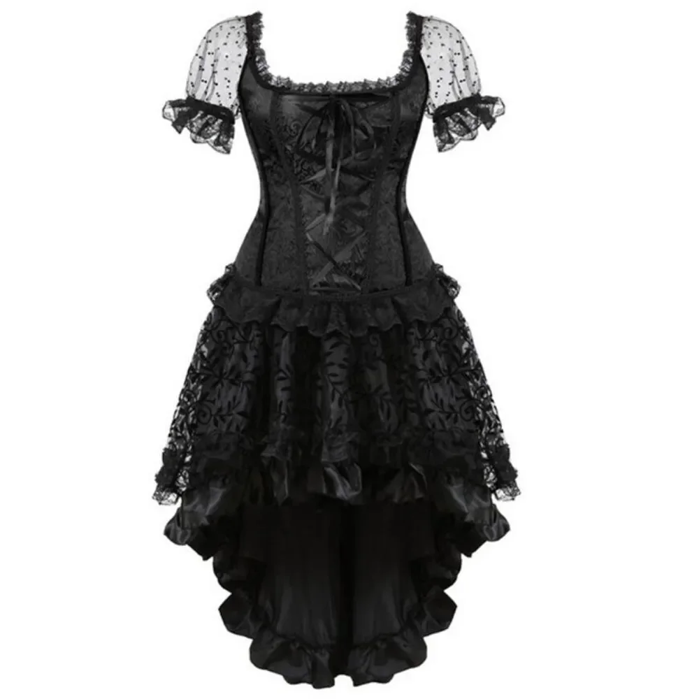 Корсет платье в комплекте регулируемые бретельки рукава бюстье корсеты