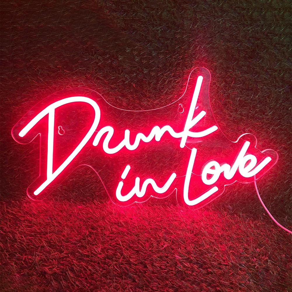 Drunk in Love Neon Sign Led Lights Wall Decoration For Wedding Marriage Party Decoration Neon Inscriptions Valentines Day Gift