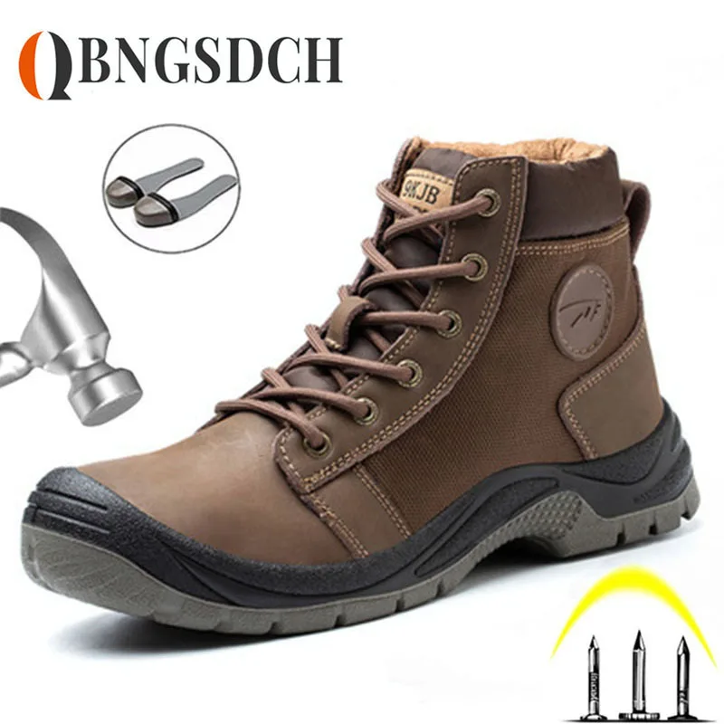 Men's Anti-puncture Safety Shoes Platform Boots Lightweight Indestructible Breathable Work Shoes Anti-smash Protection Men Women