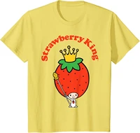 sanrio strawberry king classic t shirt unisex fashion clothing t shirt crew neck casual print graphic short sleeve t shirt