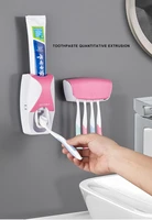 wall mounted automatic toothpaste dispenser wall mounted dustproof toothbrush holder wash set bathroom accessories set squeeze