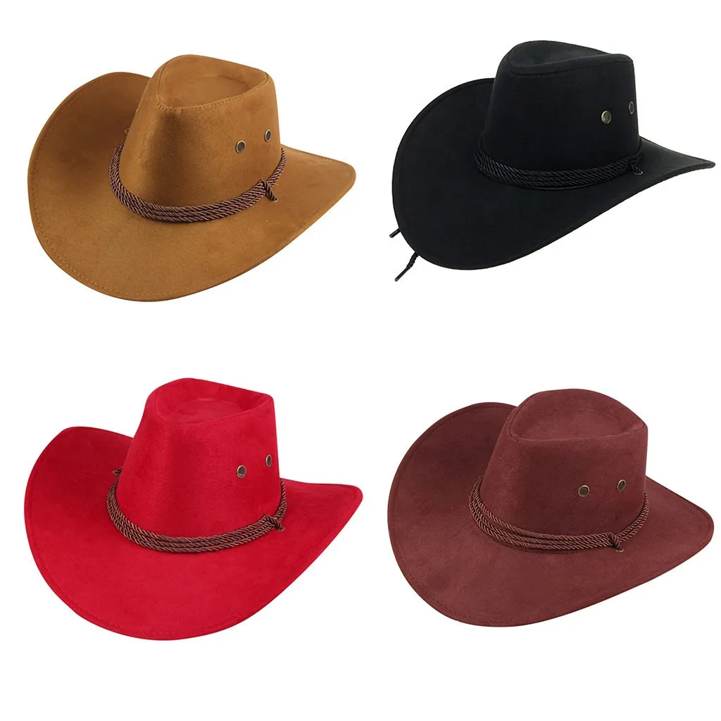 

Men Women Cowboy Hat Western Cap Wide Sunhat Winter