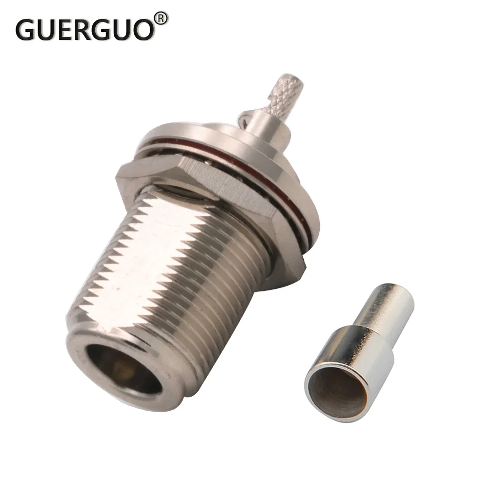 

2PCS N Series N Waterproof Female Connector RFCoaxial Cable Silver Pated RFCoaxial Connectors for RG316 RG174 Pigtail Cable