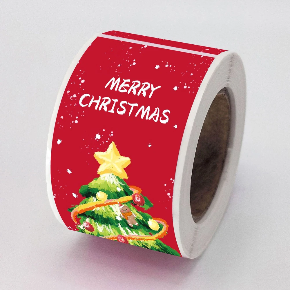 

Рождественские наклейки 3х9 см, бумага, 150 шт.