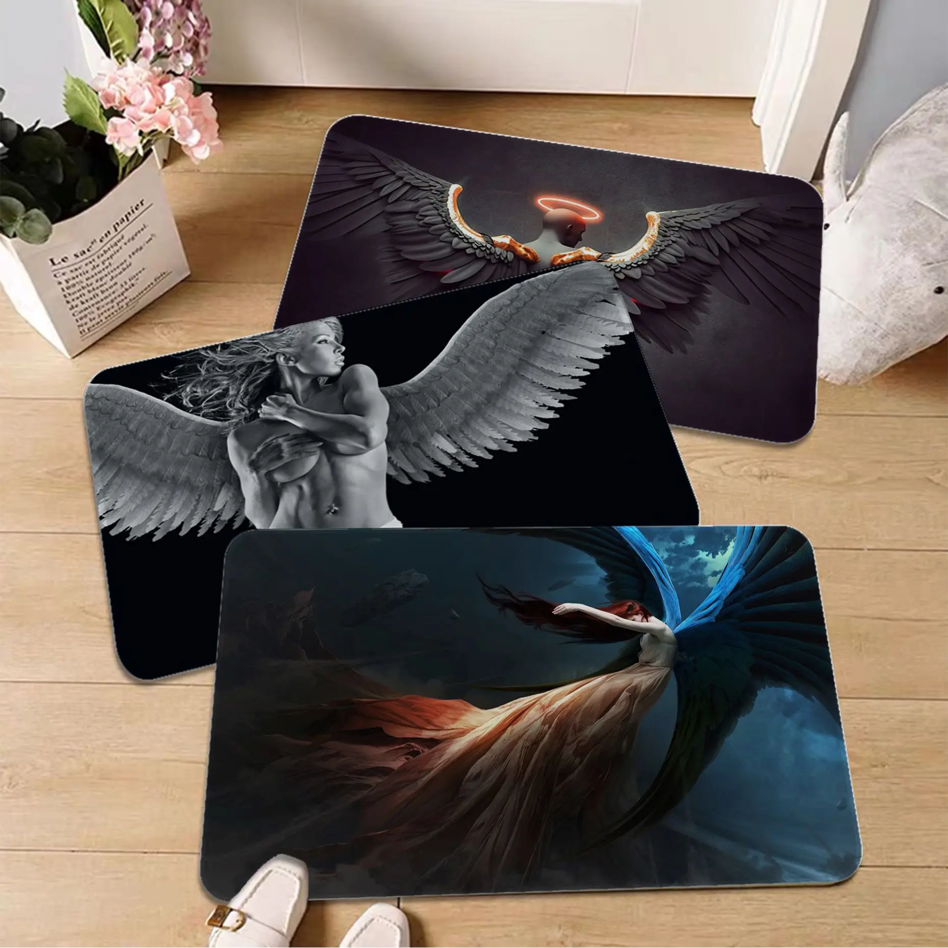

Angel Wings Hallway Carpet Washable Non-Slip Living Room Sofa Chairs Area Mat Kitchen Modern Home Decor