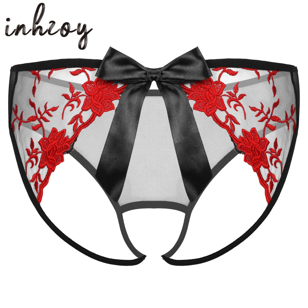

Mens Lingerie Sissy Open Crotch Panties Underwear See-through Lace Embroidered Crotchless Briefs Open Butt Gay Underpants