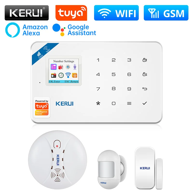 KERUI W181 Smart Home Alexa WIFI GSM Alarm SystemTuya Smart House Motion Sensor Detectorr