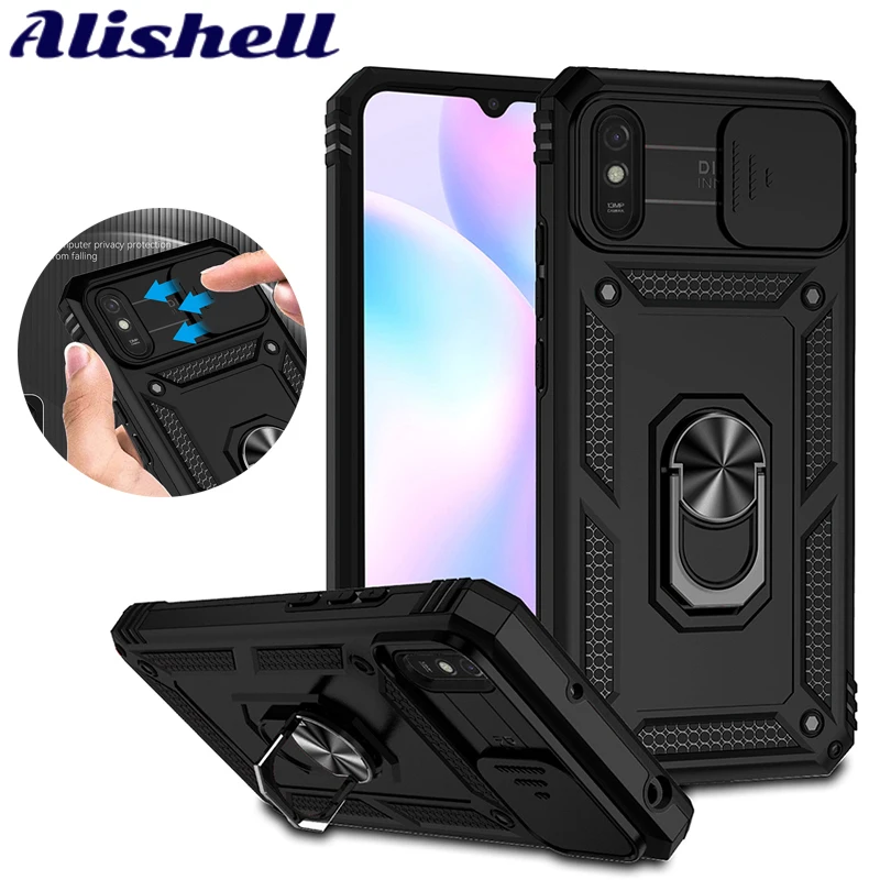

Slide Camera Lens Case for Xiaomi Redmi 9 9C 9A Military Grade Bumpers Armor Shockproof Phone Cover for Redmi 10A 10C 10Prime
