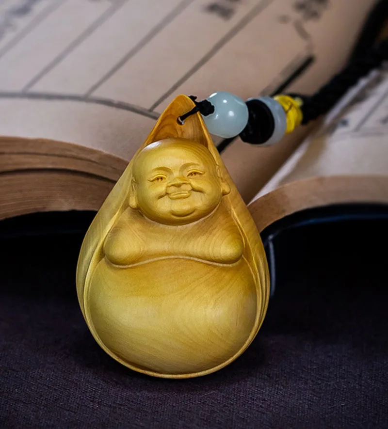 XS650-5 9 кулон Майтрейя фигурка Будды самшит резьба по дереву автомобильная сумка