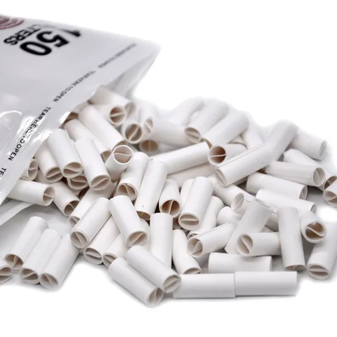 Упаковка из 150 шт. натуральных неочищенных наконечников фильтра 6 мм, предварительно свернутые наконечники для сигарет, накидка для фильтровальной прокатки, бумага для ручного рулона сигарет