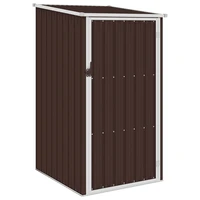 garden storage sheds galvanised steel outdoor tool shed patio decoration brown 87x98x159 cm