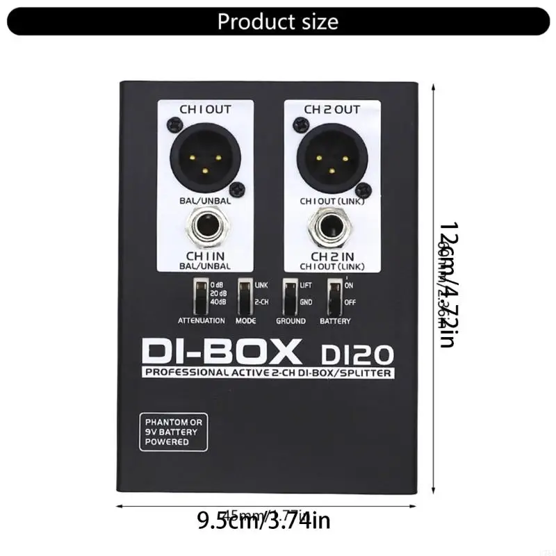 U75B 2channel Active Direct Box с выходным подъемником для Live Sound Studio