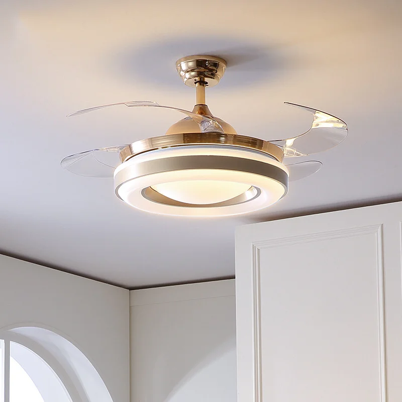 

Led Ceiling Fan Pendant Lamp Light Art Chandelier invisible living room dining bed simple modern Nordic electric