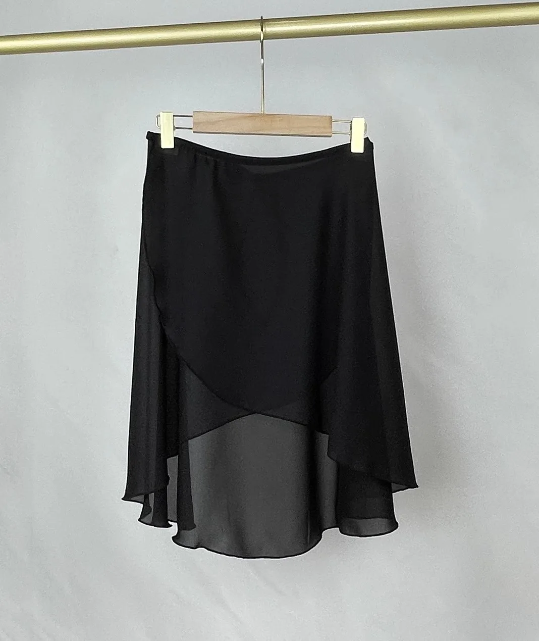 Женская балетная юбка-пачка из чистого черного шифона