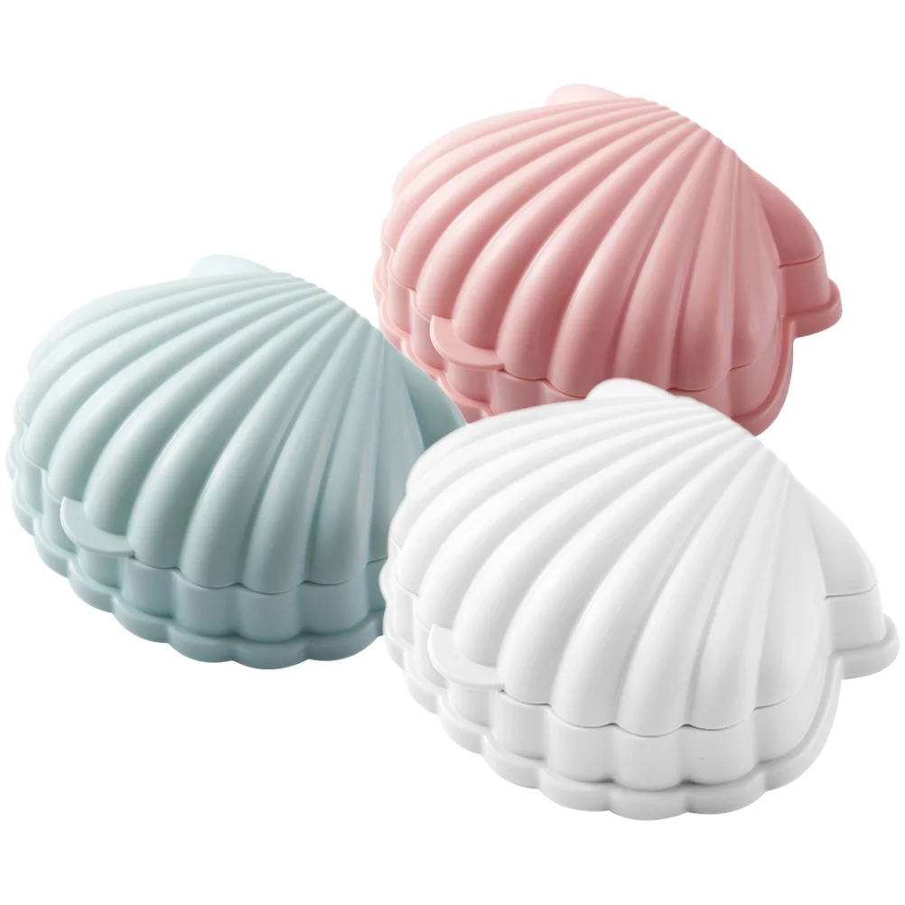 

3pcs Shell Shaped Bathroom Practical Soap Holders Bathroom Soap Dish Bathroom Soap Holder Soap Tray Toilet Soap Holder