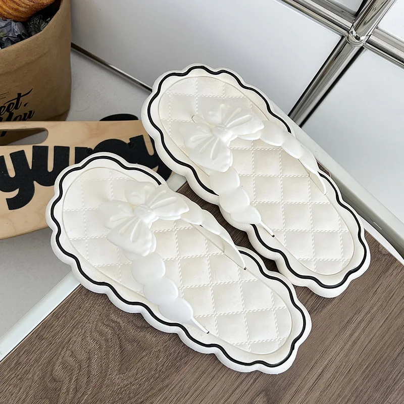 Flip-flops Cute Bow Design Women Slides Platform 2023 New Summer Leisure Women Slippers Outdoor Soft Bathroom Woman Shoes