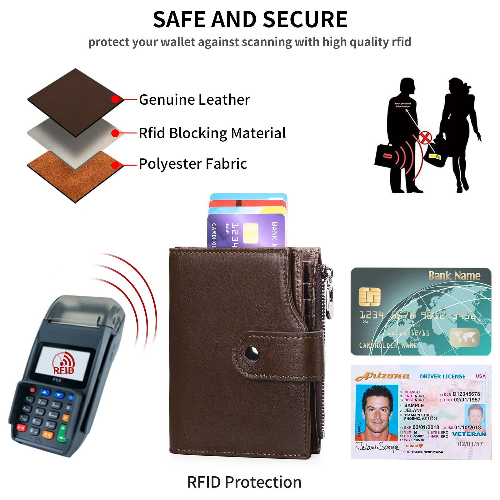 Vintage Short Men Wallets Slim Card Holder Rfid Wallet With Money Clip Anti Theft Purse Business Male Pocket