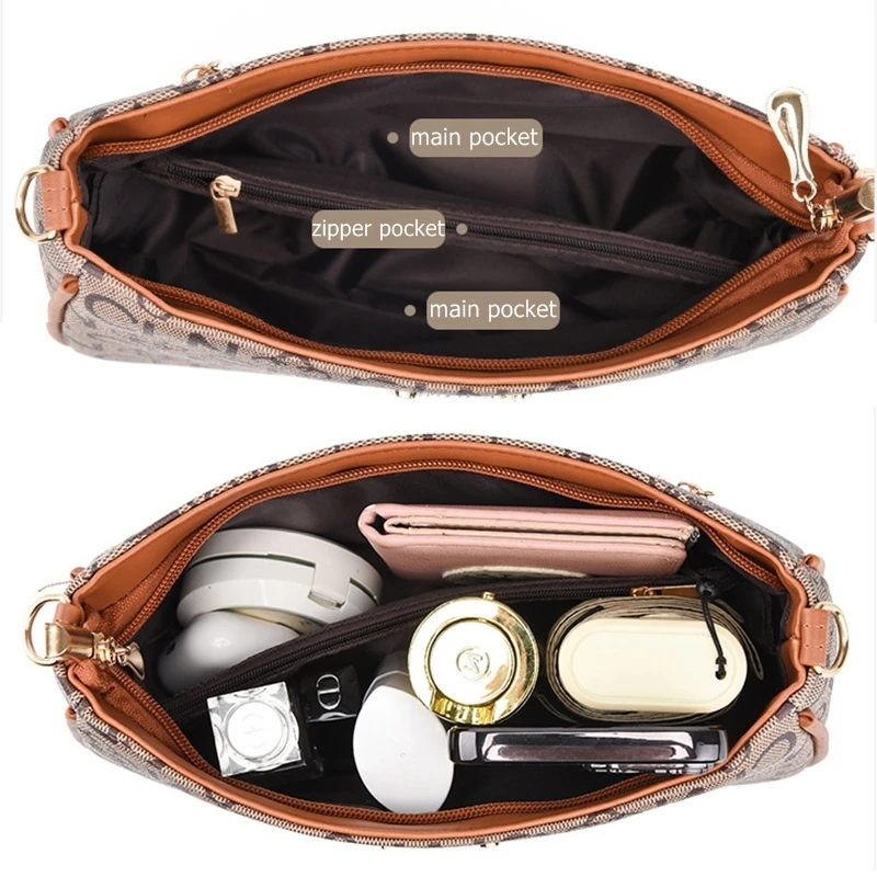 PU Leather Crossbody Bag Fashion Luxury Shoulder Bag for Women 2023 New Multifunction Female Bag Classical Letter Printing