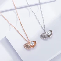 shell water pearl necklace simple and elegant atmosphere two colors like notes