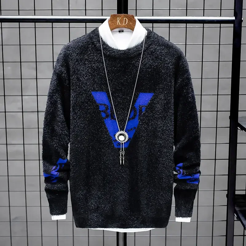 

Свитер Мужской трикотажный без капюшона, с круглым вырезом