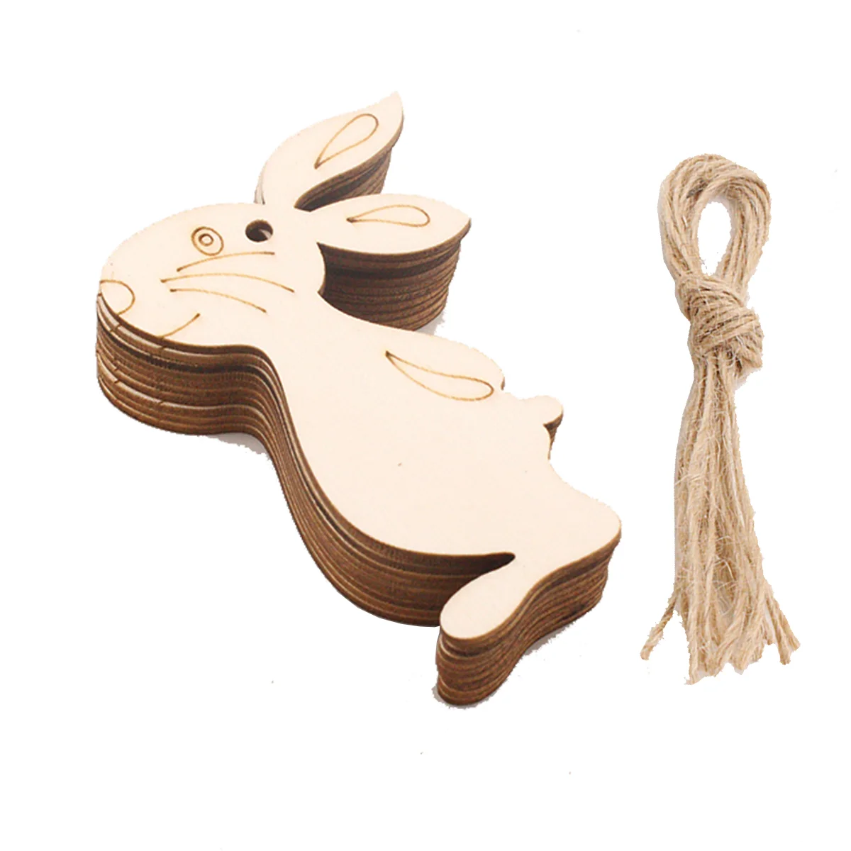 

Easter Rabbit Hanging Wooden Bunny Crafts Cutout Wood Diy Ornaments Cutouts Tags Ornament Shaped Slice Unfinished Tree Gift