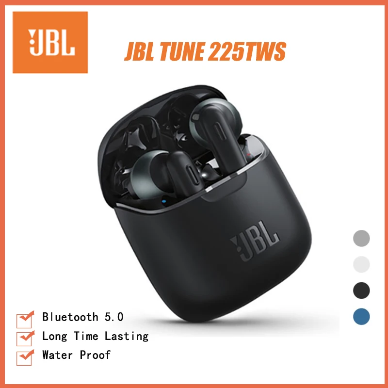JBL T225TWS Wireless Earphones Bluetooth Headphones Stereo Sound Headset Gaming Quality Sports Noise Reduction Earbuds With Mic