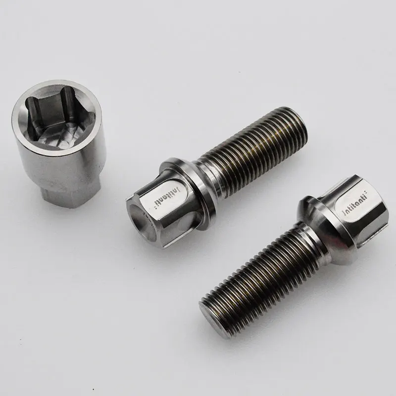Титановые винты Jntitanti Gr5 для колес M14X1 5X28/35/40 мм с противоугонным шариковым