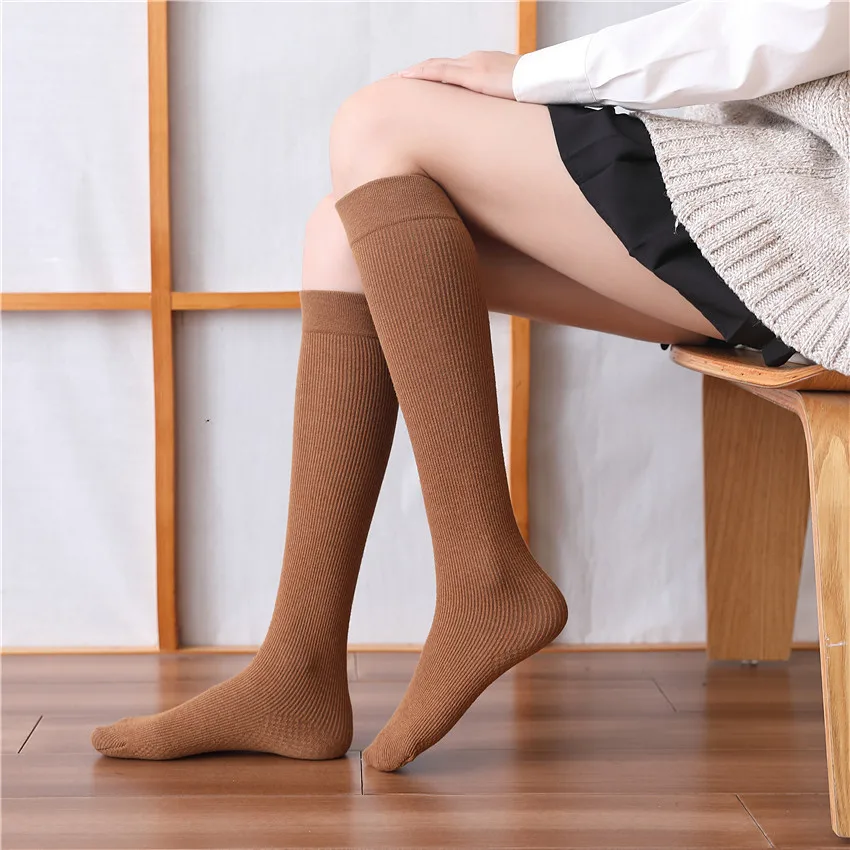 

Autumn And Winter Cotton Socks Massage Insole Socks Women Socks Non-slip Knitted Leg Socks Japanese College Style Knee Socks