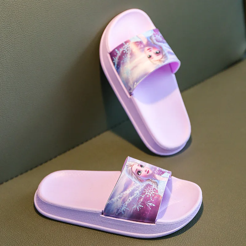 Тапочки детские летние из ЭВА Нескользящие шлепанцы для принцессы/Эльзы тапочки