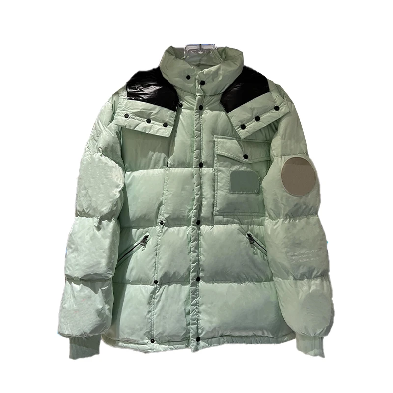 

Men's Glossy Down Jacket Thickened Fluffy Winter Korean Handsome Short Hooded Heated Down Jacket