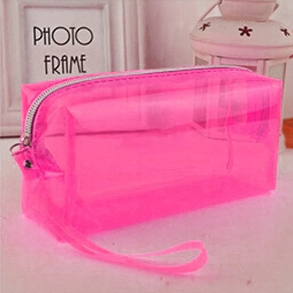 

Storage Various Color Stationery Cosmetic Zipper Pouch Clear Pencil