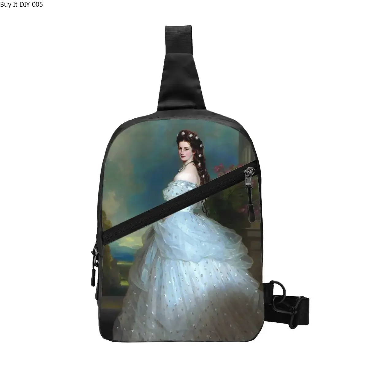 

Portrait Of Empress Elisabeth Of Austria Sling Chest Crossbody Bag Casual Franz Xaver Winterhalter Shoulder Backpack for Hiking