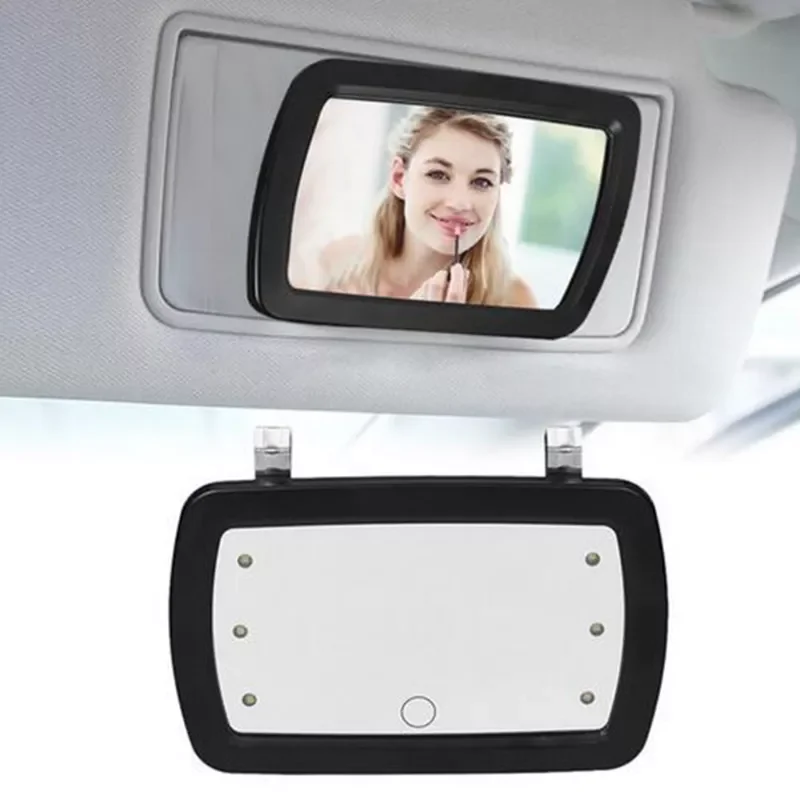 

Pc Car Sun Visor Mirror with LED Lights Automobile Make Up Mirror Tied to The Sun Visor Car Vanity Travel Accessories